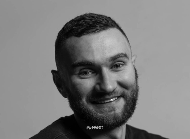 Black and white male portrait photographed in Calgary by HWSHOOT